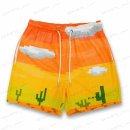 Men's Shorts Casual mesh animation ins style shorts Men's summer quick-drying basketball training fitness quarter knee shorts T230317