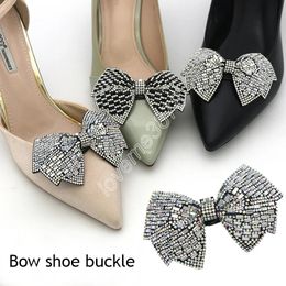 1 Pcs Crystal Rhinestones Bow Shoe Clips Wedding Bridal Shoe Buckles DIY Manual Bead High Heels Flower Decorations Accessories