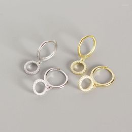 Hoop Earrings WTLTC 925 Sterling Sliver CZ Circle For Women Minimal Round Small Hoops Dainty Drop Huggie Eariings