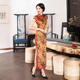 Ethnic Clothing Sheng Coco Ladies Qipao Gold 2023 Chinese Dress Elegant Long Oriental Style Party Prom Dresses Cheongsam Modern