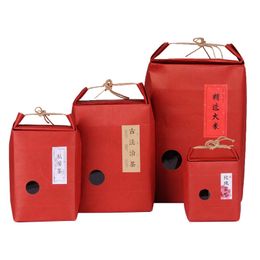 Chinese Wedding Gift Wrap Chinese Red Rice-paper bag Tea packaging cardboard paper pouch weddings kraftpaper bags Food Storage Standing Packing Bags