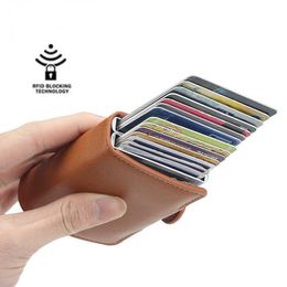 Wallets Men Wallet with Buckle Double Layer Aluminium Alloy Card Holder Fashion Casual Credit Card Holder Slim Mini Purse for MenL230303