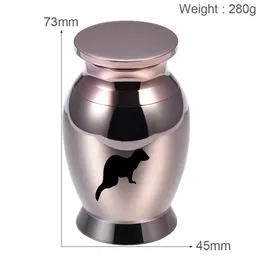 Chains IJU028 Stainless Steel Rose Gold Cremation Urn Pet Ashes Holder Memorial Container Jar