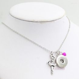 Pendant Necklaces 1PC Birthstone Necklace Gift Dance Ballet Ballerina Snap Fit 18mm Button Jewellery Bijoux