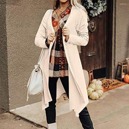 Women's Knits Sweater Coat Trendy Skin-Touch Winter Outerwear Women Solid Colour Loose Long Jacket For Home