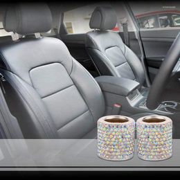 Interior Decorations 2pc Universal Car Seat Headrest Decor Crystal Rhinestone Ring Collars Charms Diamond Bling Accessories For Men