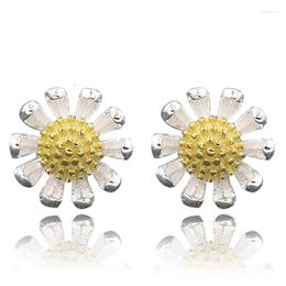 Stud Earrings Beautiful Flower Fashion One Pair 925 Sterling Silver Earring Accessories Luxury Jewelery Gift For Women