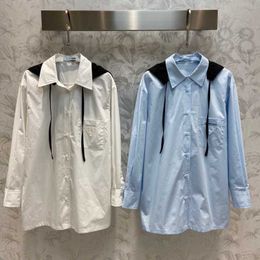 Women's Blouses & Shirts designer New Fashion Triangle Hooded Shirt Simple Versatile Loose Slim Cotton Comfortable Top E3OG