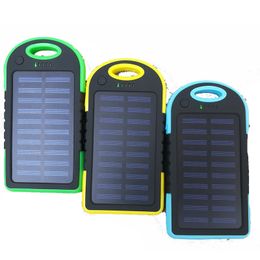 5000mAh Solar Waterproof Power Banks Solar Panel Battery Chargers For Smart Phone PAD Tablets Mobile Powers Banks Universal