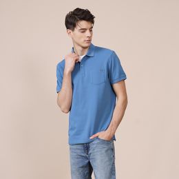 Men's Polos summer 100% cotton Polo shirt men chest pocket tops high quality breathable plus size polo SJ130303 230317