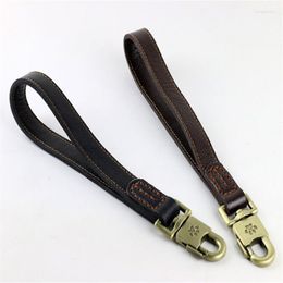Dog Collars Brief Big Leash Belt Strong Zinc Alloy Large Pet Leads Genuine Leather Chain Tow Rope Buckle Accessories For Extra Huge Dogs