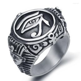 Necklace Earrings Set 2023 Egyptian Pharaoh's Eye Of Horus Ring Men's Domineering Creative Amulet Ball Gift Hip Hop Jewellery
