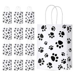 Packing Bags Puppy Dog Paw Print Treat With Paper Twist Handles For Pet Party Favor Drop Delivery Office School Business Industrial Dhdte