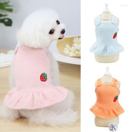 Dog Apparel Winter Pet Dress For Small Dogs Mascotas Clothing Warm Ferret Fleece Puppy Cat Clothes Yorkshire Maltese Dresses Gotas Skirt