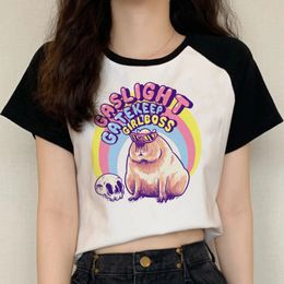 Erkek Tişörtler Kawaii Hayvanlar Capybara T Shirt Erkekler Karikatür Hip Hop Yaz Üstleri T-Shirt Unisex Moda Harajuku Grafik Tees Anime Tshirt Erkek 230317