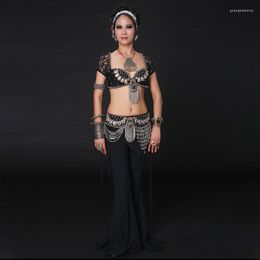 Stage Wear Professional Dancewear Tribal Belly Dance Clothes 3pcs Choli Top Belt Pants Women Bellyance Costume Set