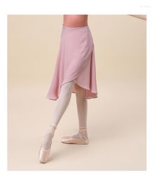 Stage Wear Ballet Skirt Women Adult Medium Length Chiffon Lace Up Wrap With Adjustable Buckle Ballerina Training Dancewears S22024