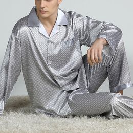 Men's Sleepwear Mens Designer Pyjamas for Men Nightwear Long Sleeve Sleep Tops Trousers Thin Ice Silk Pyjamas Men Sleepwear Set Pijama Set 230317