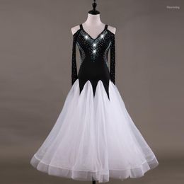 Stage Wear Elegant Ballroom Dress Women Long Sleeve Waltz Standard Dance Tango Competition Dresses Modern Dancing Performance Outfit DC2487