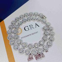 الموضة هوب هوب مجوهرات تمريرة اختبار الماس VVS Moissanite Diamond Iced Out Necklace Custom Men 925