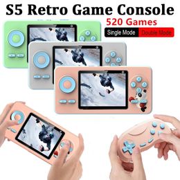 Portable Game Players Built-in 520 Retro Game Console Video Classic Game Mini Handheld Games Player Colourful LCD Display Single/Double Player For Kid Gift