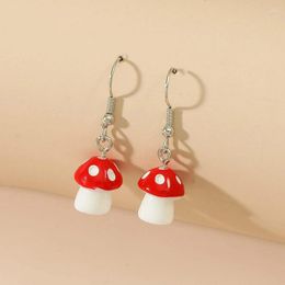 Dangle Earrings 1pairs Trendy Multicoloured Resin Mushroom Drop 2023 Designs Handmade Jewellery Plant For Women Gift