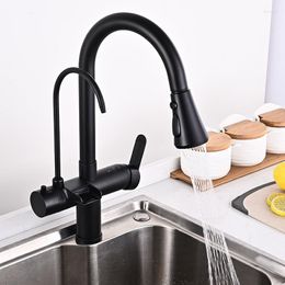 Kitchen Faucets Direct Drink Three-in-One Pure Faucet Pull Waterfall And Cold Water Household Sink Vegetable Basin