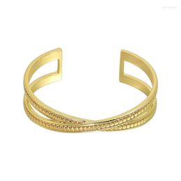 Bangle Hollow Out Cuff Bangles For Women Couple Female Ladies Yellow Gold Colour Charm Jewellery Dubai Luxury Fashion Punk