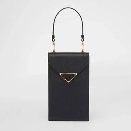 Chains Crossbody Bags Mobile Phone Bag Flap Handbag Purse Mini Totes Bag Leather Handle Women Cross Body Bag Fashion Letters Triangle Hardware Detachable Strap