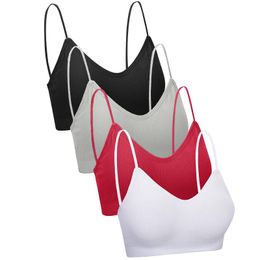 Bustiers & Corsets Pieces Women Cotton V Neck Bra Seamless Padded Camisole Bandeau Sports Yoga Shaping Underwear Vest 4XL Plus Size Bralette