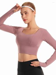 Active Shirts Sport Tee Shirt Women Running Yoga Woman Neckline Moisture Wicking Sweat Skin-friendly Long-sleeved Fitness Clothes