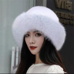 Beanies Beanie/Skull Caps Gifts Winter Women's Earmuffs Warm Cap Faux Fur Hat Brim Berets Davi22