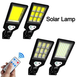 LED Solar Motion Sensor FLOOD LIGHT COB Security Wall Street Lamp Yard Outdoor crestech