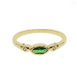 Wedding Rings Delicate Zircon Green Crystal Ring 3pc Charm For Women Ladies Girls Mini Simple Tiny Dainty Elegant Wholeslae