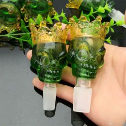 Smoking Pipes Green crown Ghost Head glass bubble head Wholesale Glass bongs Oil Burner Glass