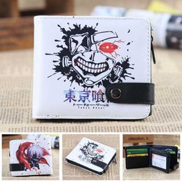 Wallets Anime Tokyo Ghoul Wallet Kaneki Ken PU Short Coin PurseL230303