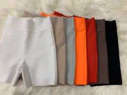 Women's Shorts 10 Colors Bandage White Black Grey Short Pants High Waist Top Quality Rayon Vintage 230317