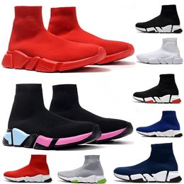2023 Speeds 2.0 Shoe Platform Sneaker Men Women Designer Tripler Paris Socks Boots Black White Blue Light Sliver Brown Ruby Graffiti Vintage Beige Pink Trainers HH1