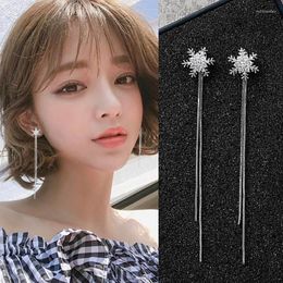 Stud Earrings European And American Fashion Personality Snowflake Long-style Tassels Makings A Woman Party Ear Ornaments