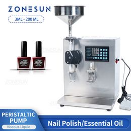 ZONESUN Automatic Filling Machine 3-200mL Electric Liquid Water Bottle Essential Oil Glue Nail Polish Filler