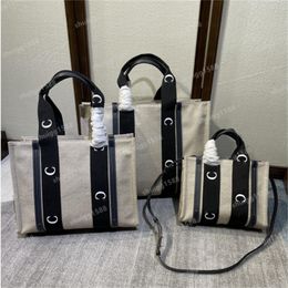 2023 new fashion 5A Top women's handbag woody handbag shopping bag handbag high quality canvas fashion linen large beach bags luxury designer Travel Shoulder Wallet