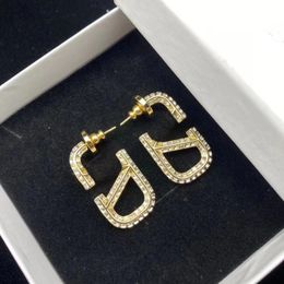 Hoop Huggie Mode Ohrringe Schmuck Damen Herren Designer Ohrring Ohrstecker Buchstabe V Diamanten Luxurys Goldene Mode Silber Nadel Weote
