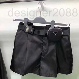 Women's Shorts designer Fashion Yang Mi Waistpack Summer New Triangle Loose High Waist Wide Leg Casual Pants OBVI