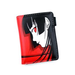 Wallets Japanese Anime Hell Girl PU Short Wallet Enma Ai Anime Coin PurseL230303