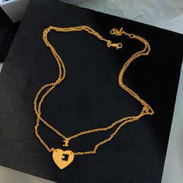 Doppelschichtige Herz-Schlüsselbein-Ketten-Halskette für Damen, Herz-Buchstabe, kurze Halsketten für Geschenkparty