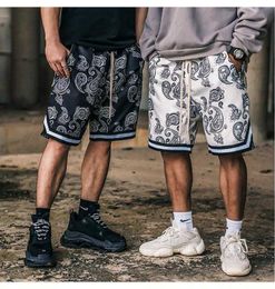 Men's Shorts New national style cashew flower sports large fat loose casual printed five-point T230317