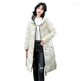 Women's Trench Coats Reversible Graffiti Letters Women Winter Hooded Long Windproof Warm Coat Mom's Puffer Jacket Cotton Padded Parkas