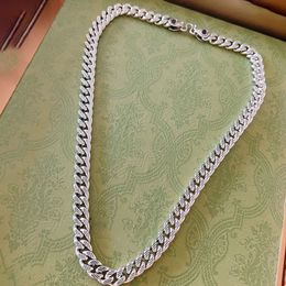 Thick Women Silver Pendant Necklaces Letter Geometry Design Necklaces Detailed Line Buckle Jewellery