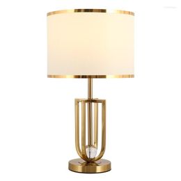 Table Lamps Lights For Bedroom Crystal Light Bedside Luminaria Infantil Ceramic Porcelain Gold Lamp