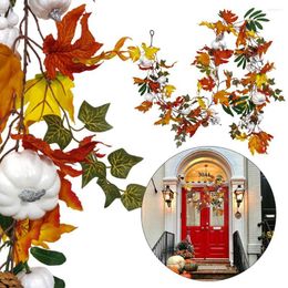 Decorative Flowers Simulation Artificial Christmas Thanksgiving Day Cane Vine Room Decor White Pumpkin